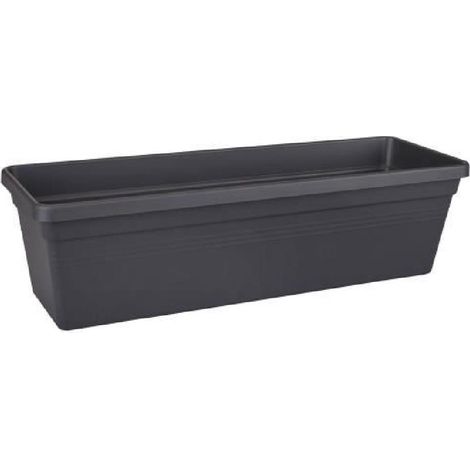 Elho – Jardinière 50cm noire en plastique recyclé – Système d'auto-arrosage intégré – Résistante aux UV et au gel – Pour balcons et terrasses