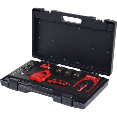 KS Tools 122.1290 FLAREFIX 1 Universal-Bremsleitungs-Bördelgerät-Satz mit Hydraulik-Spindel, 16-tlg