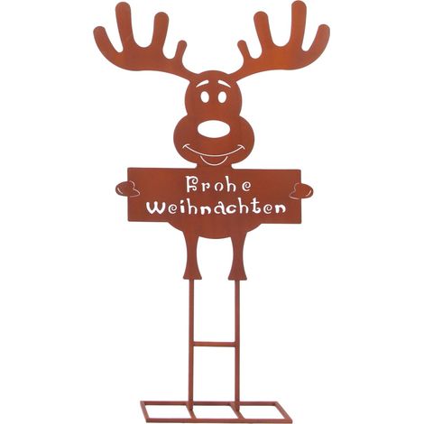 TrendLine Dekofigur Rentier Frohe Weihnachten 58 x 100 cm