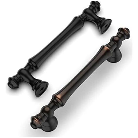 6 Pièces Poignées de Meuble Bronze Huilé, 96mm, en Alliage de Zinc, pour Cuisine, Armoires, Tiroirs et Placards (1/4)