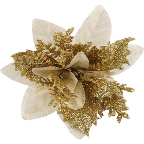 Rond de serviette fleuri de Noël en tissu (1/5)