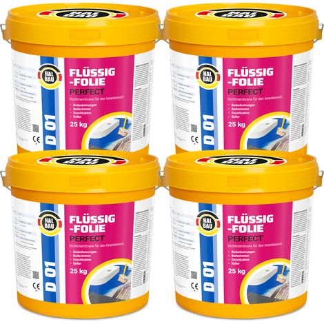 HALBAU Flüssigfolie Perfect Badabdichtung Dichtmembran Dichtfolie D01 - 100KG (1/5)
