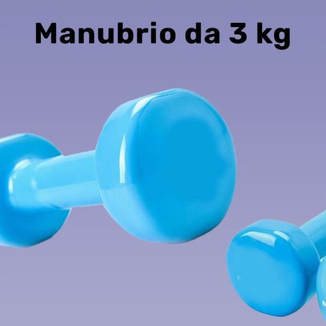 TRADE SHOP - Manubrio Singolo 3 Kg In Vinile Allenamento Esercizi Casa Palestra Workout Fit - (1/2)