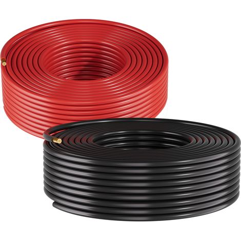Mophorn Solarkabelverlängerung, 15,2 m Schwarz und 15,2 m Rot, 10 AWG Kabel aus verzinntem Kupfer, geeignet für netzunabhängige Photovoltaikanlagen in Häusern, Fahrzeugen, Booten, IP67-zertifiziert
