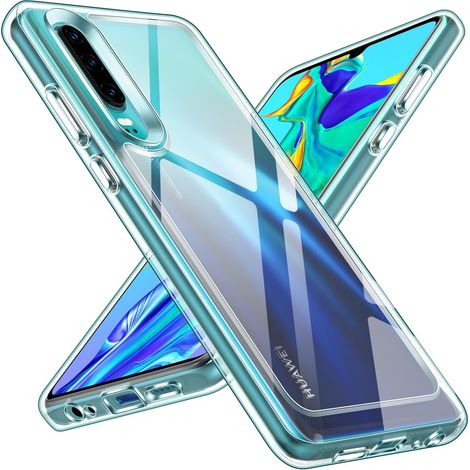 Anti-Jaunissement HD Clair Coque pour Huawei P30, [Protection Militaire] Mince Transparent Étui de Protection en Silicone Antichoc, Rigide PC Bumper Housse (1/5)