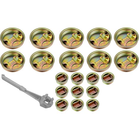 Lot de 20 bouchons de ft en métal avec joint, 2 pouces et 3/4 pouces, capuchon en acier, capuchons de clé en aluminium
