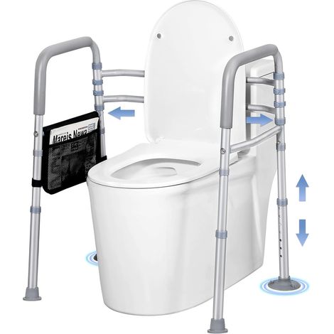 Barre d'appui pour toilettes, rehausseur de siège de toilette (1/5)