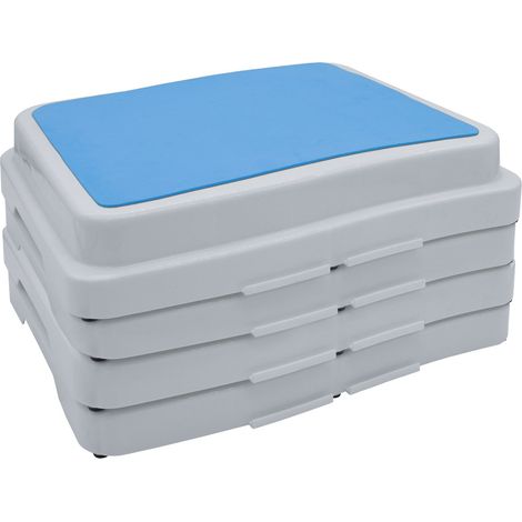 Trittstufe stapelbar weiß 50 x 40 cm - 4er Set - Antirutsch Badezimmer Tritthocker - Dusche Einstiegshilfe Badewanne Aufstiegshocker Hochstufe Stufenhocker rutschfest für Senioren und Kinder