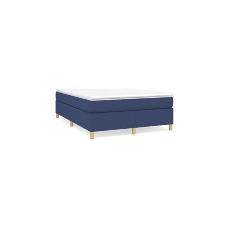 Sommier à lattes de lit avec matelas Bleu 140x190 Tissu (1/5)