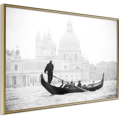 Affiche Murale Encadrée "Symbols of Venice" 90 x 60 cm Or (1/2)
