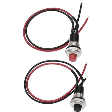 VGOL Lot de 2pcs Interrupteurs d'arrêt pour Guitare Électrique Bouton Rond 10 Mm Interrupteur à Bouton-poussoir Momentané avec Câble pour Guitare Électrique Et Appareils Électroménagers (1/5)
