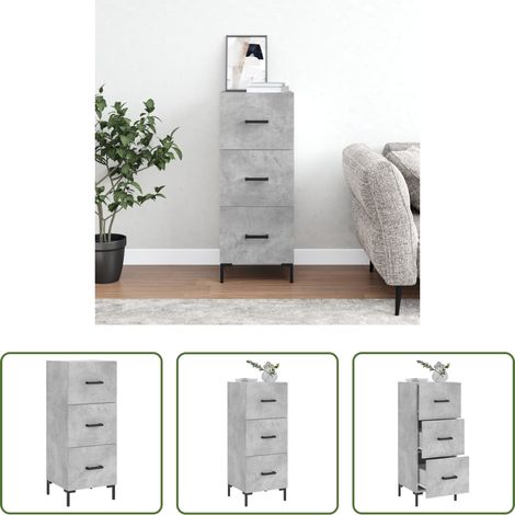 Buffet gris béton - Buffet Gris béton 34,5x34x90 cm Bois d'ingénierie (1/5)