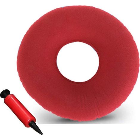 Coussin de siège gonflable pour hémorroïdes, coussin orthopédique en forme de beignet avec pompe, coussin annulaire souple pour soulager la douleur et améliorer le confort (gonflable) (1/5)