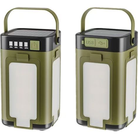 Nouvelle lampe de camping multifonctionnelle pliable à quatre feuilles avec batterie solaire portable et grande capacité. (1/5)