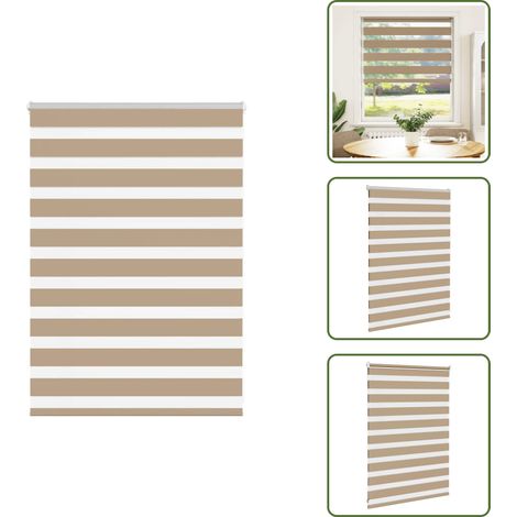 The Living Store Doppelrollo Sandbraun 115x100 cm Stoffbreite 110,9 cm Polyester - Doppelrollo (1/5)