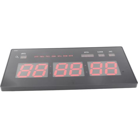 Horloge murale numérique LED avec calendrier électrique et fonction noctiluque, pour la maison, la chambre ou le bureau, prise UE 110-220 V (1/5)