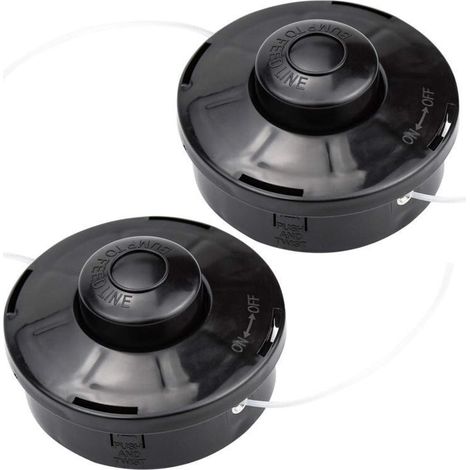 Lot de 2 Tête de débroussailleuse Universelle Nylon Bobine de Rechange de Tondeuse Débroussailleuse Tête De Coupe M10 X 1,25 pour Débroussailleuse Thermique à Essence (1/5)