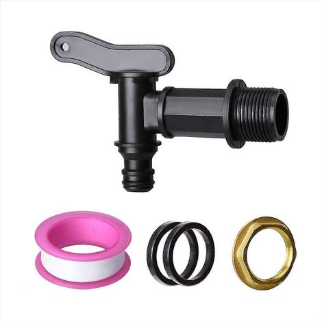 3/4-Zoll-Wassertankhahn, robuste Messingmutter, wasserdichte Verschraubung für Regentonnen, langlebiger Gartenhahn, Standard-Gewindeanschluss, ideal für Außentanks. (1/5)