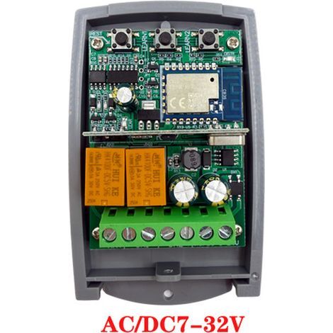 Récepteur intelligent Tuya WiFi/Zigbee double canal 433,92 MHz, contrôleur de porte de garage à code tournant à large plage de tension (2 canaux) AC/DC 7-32 V (1/4)