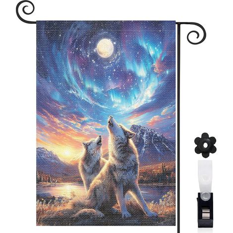 Drapeau de jardin décoratif décoration pour maison de campagne toile durable double face 30 x 45 cm pour balcon terrasse (1/5)