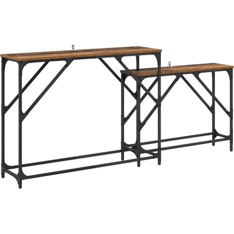 Maison Exclusive - Tavolo consolle 2 pcs Legno vecchio 100 x 28 x 75 cm