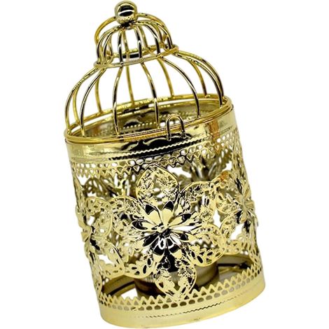 Photophore en métal Suspendu en Forme de Cage à Oiseaux, bougeoirs décoratifs en Forme de Cage à Oiseaux pour décorations de Table de Mariage et de fête (1/5)