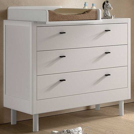 Commode avec plan à langer Forrest - 3 tiroirs - bois de hêtre