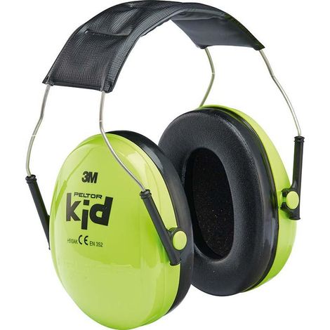 Auriculares con cancelación de ruido 3M Peltor SNR 27 dB para niños, color verde, 87-98 dB 3M