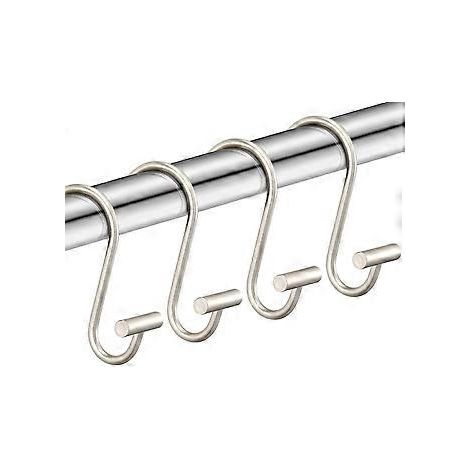 SZTXJ Duschvorhanghaken aus Nickel, rostfreie Duschvorhangringe fürs Badezimmer, dekorative Metall-Duschvorhanghaken für die Duschvorhangstange, 1er-Set