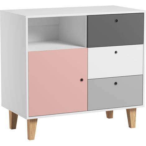 Kommode mit 3 Schubladen Vox Concept Rosa