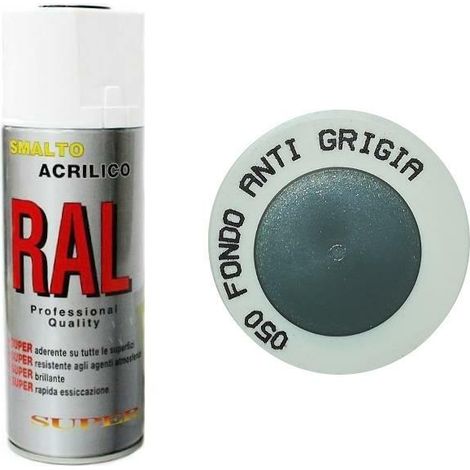 Bomboletta Spray Fondo Antiruggine Grigio Acrilico Anti Ruggine Ml 400