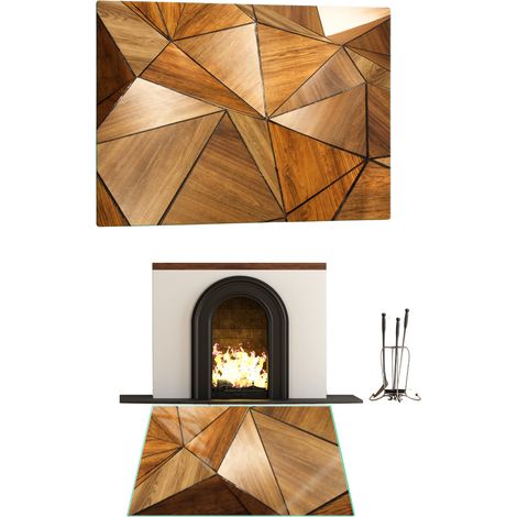 VIDRIO TEMPLADO PARA CHIMENEA. DIMENSIONES DE LA BASE: 52 x 45 cm. MOSAICO GRÁFICO. (1/5)