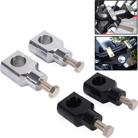 Collier de serrage de potence de guidon 25 mm en alliage d'aluminium, accessoire de fixation et de rehaussement pour moto - argent, lot de 1 (1/4)
