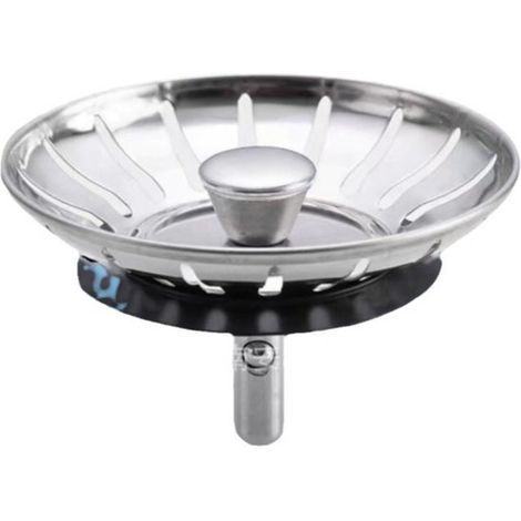 Crépine d'évier - Bouchon de vidange - Bouchon d'évier - Bouchon de vidange Bouchon de panier Crépine - Bouchon d'évier pour lavabo - Bouchon de vidange - 78 mm - Acier inoxydable - argent (1/4)