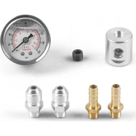 Jauge de pression de carburant universelle pour voiture 1/8 NPT 0-160 psi avec adaptateur Meilleur prix (1/5)