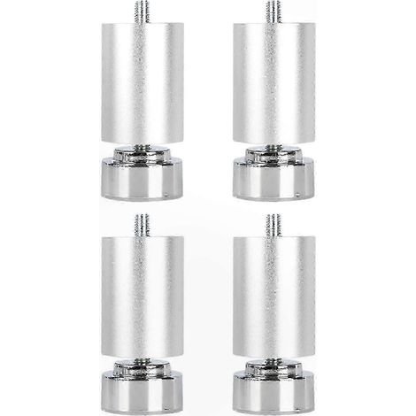 Pieds métalliques réglables à filetage M10, adaptés aux canapés, lits, tables, armoires, argentés, 10 cm. (1/5)