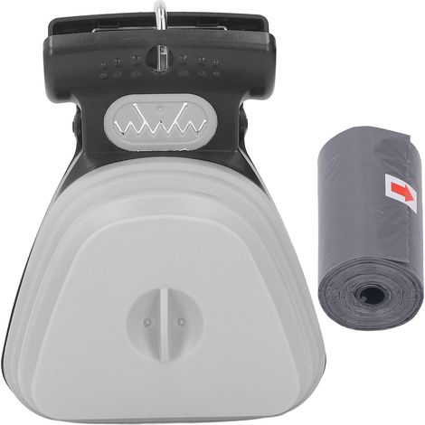 Ramasse-crottes portable pour chien, format de poche, avec sac poubelle gris-AquaForge