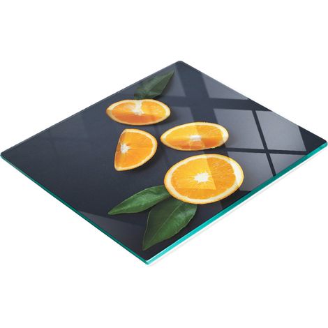 Tabla de cocina de vidrio templado con gr谩ficos decorativos naranjas 60x52 cm (1/5)