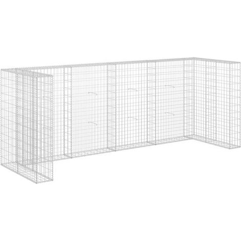 Parois en gabions pour poubelles, acier galvanisé, 320 x 100 x 120 cm (1/5)