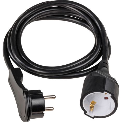 AS Schwabe 50212 Strom Verlängerungskabel   Schwarz 2 m H05VV-F 3G 1,5 mm²