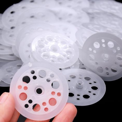 Isolierscheibe – 200 Stück – PP-Kunststoff – Befestigung von Schaumstoffplatten – Gebäudeisolierung – 46 mm (1/5)