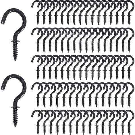 Schraubhaken, Deckenschraubhaken, Edelstahl-Schraubhaken für die Wand, geeignet für den Innen- und Außenbereich, Schlüssel, Lichterketten, Weihnachtsdekorationen (20 mm – 80 Stück)