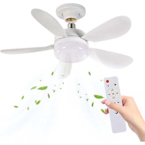 Ventilateur plafond LED 52 cm – Dimmable, 3 vitesses, minuterie – Douille E27/B22 – Silencieux – Pour chambre, salon, cuisine (1/5)