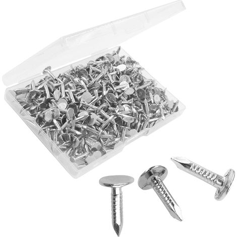 Lot de 300 clous de toiture en feutre 15mm Pour toit de abri de toit, maisons d'été, cabines  Clous en feutre à tête fraisée pour toit d'abri de jardin, panneaux d'ardoise, clous à tête large (1/4)
