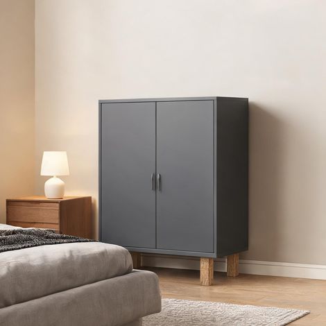 Armoire de rangement gris en MDF 80 x 35 x 70 cm (1/5)