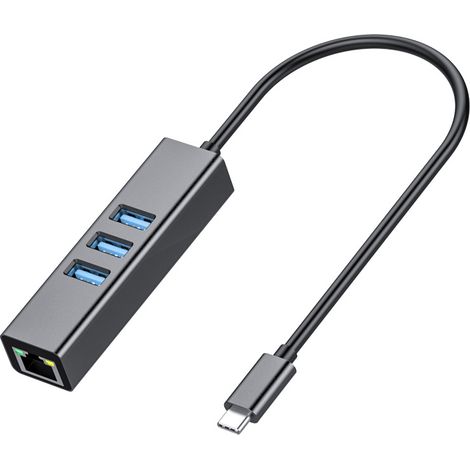 Hub USB 3.0 à 4 ports avec câble long de 122 cm (48 pouces) et port de chargement micro USB, transfert de données rapide, compatible PC Windows, Mac, Surface Pro, ordinateur portable et imprimante - N (1/3)
