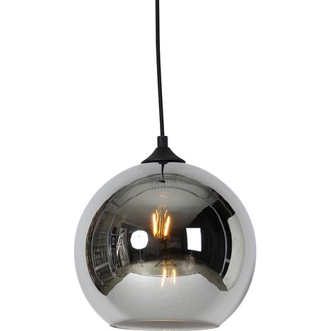 Smart Pendant Light Black with Smoke Glass Incl. Wifi A60 - Wallace