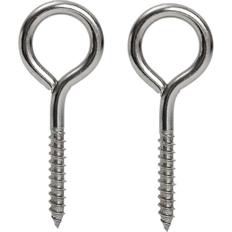 10 crochets muraux bois - M5 - M6 - inox 304/bois - à visser (1/5)