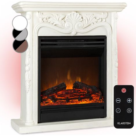 Klarstein – Cheminée électrique effet flamme 1800W – Télécommande, minuterie, LED 3D – Chauffage mural décoratif pour salon et chambre (1/5)