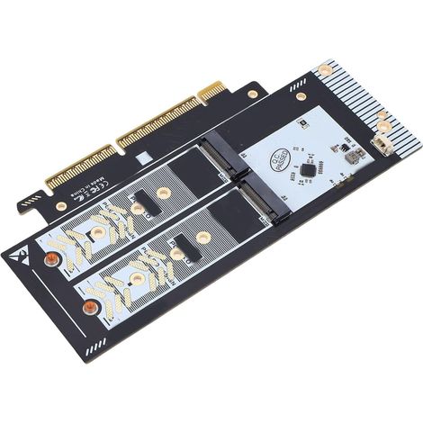 Carte d'extension SSD M.2 PCIe NVMe, Carte répartitrice PCIe 5.0 M.2 NVMe Prise en Charge des emplacements PCI-E X8 X16 pour SSD 2230, 2242, 2260 et 2280 pour PC de Bureau (1/5)